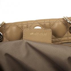 Pre Owned Dior Beige Lady Dior Cannage Soft Shopper Tote