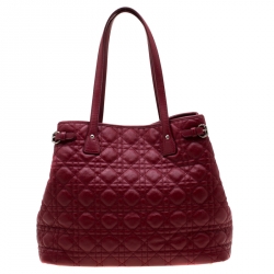 Pre Owned حقيبة ديور باناريا شوبر كانفاس وردي مقوى متوسطة