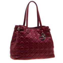 Pre Owned حقيبة ديور باناريا شوبر كانفاس وردي مقوى متوسطة