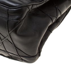 مملوكة مسبقًا Dior Black Cannage Ruffle Leather New Lock Flap Bag