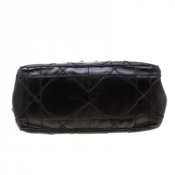 مملوكة مسبقًا Dior Black Cannage Ruffle Leather New Lock Flap Bag