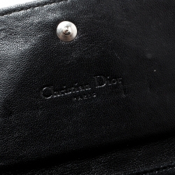 Pre Owned Dior Black Cannage Patent Leather Lady Dior Wallet on Chain