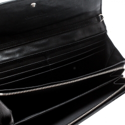 Pre Owned Dior Black Cannage Patent Leather Lady Dior Wallet on Chain