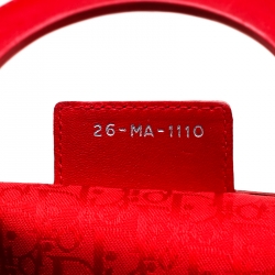 مملوكة مسبقًا Dior Red Leather Extra Large Lady Dior Tote