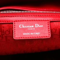 مملوكة مسبقًا Dior Red Leather Extra Large Lady Dior Tote