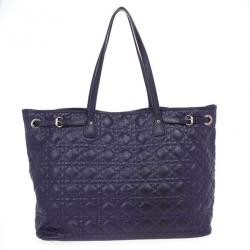 Pre Owned Christian Dior Purple Coated Canvas ‘Panarea’ Medium Tote