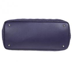 Pre Owned Christian Dior Purple Coated Canvas ‘Panarea’ Medium Tote