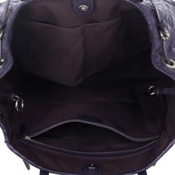 Pre Owned Christian Dior Purple Coated Canvas ‘Panarea’ Medium Tote