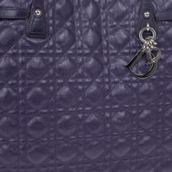 Pre Owned Christian Dior Purple Coated Canvas ‘Panarea’ Medium Tote