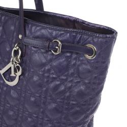 Pre Owned Christian Dior Purple Coated Canvas ‘Panarea’ Medium Tote