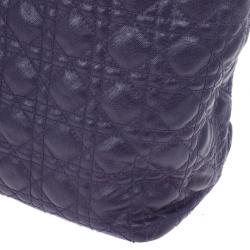 Pre Owned Christian Dior Purple Coated Canvas ‘Panarea’ Medium Tote