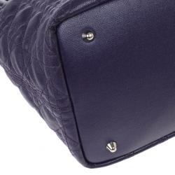 Pre Owned Christian Dior Purple Coated Canvas ‘Panarea’ Medium Tote