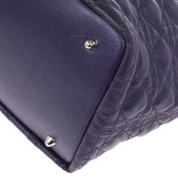 Pre Owned Christian Dior Purple Coated Canvas ‘Panarea’ Medium Tote