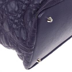 Pre Owned Christian Dior Purple Coated Canvas ‘Panarea’ Medium Tote