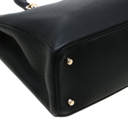 Pre Owned Dior Black Leather Large Diorissimo Shopper Tote