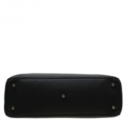 Pre Owned Dior Black Leather Large Diorissimo Shopper Tote