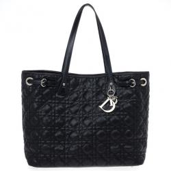 Pre Owned Dior Black Coated Canvas ‘Panarea’ Medium Tote