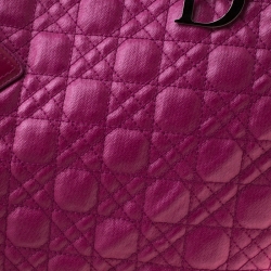 Pre Owned حقيبة ديور باناريا شوبر كانفاس مقوى متوسطة فوشيا