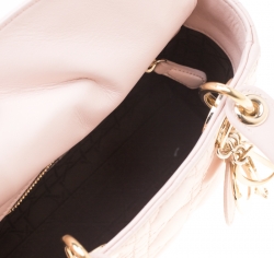 Pre Owned حقيبة يد ديور ليدي ديور ميني جل د وردية فاتحة