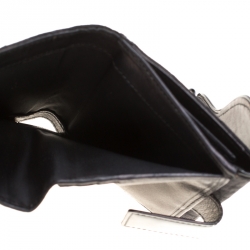 Pre Owned Dior Black Oblique Canvas Saddle Wallet