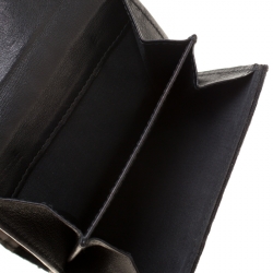 Pre Owned Dior Black Oblique Canvas Saddle Wallet