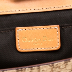 Pre Owned Dior Beige/Tan Oblique Canvas and Leather Street Chic Shoulder Bag