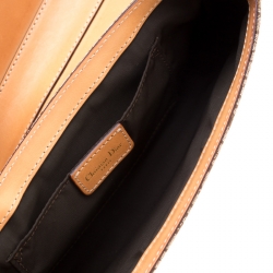 Pre Owned Dior Beige/Tan Oblique Canvas and Leather Street Chic Shoulder Bag