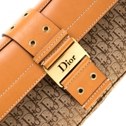 Pre Owned Dior Beige/Tan Oblique Canvas and Leather Street Chic Shoulder Bag