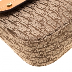 Pre Owned Dior Beige/Tan Oblique Canvas and Leather Street Chic Shoulder Bag