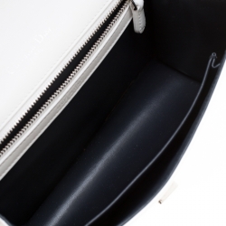 Pre Owned Dior White Patent Leather Small Diorama Shoulder Bag