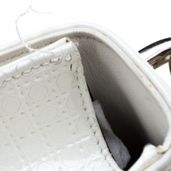 Pre Owned Dior White Patent Leather Small Diorama Shoulder Bag