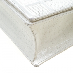 Pre Owned Dior White Patent Leather Small Diorama Shoulder Bag