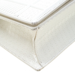 Pre Owned Dior White Patent Leather Small Diorama Shoulder Bag