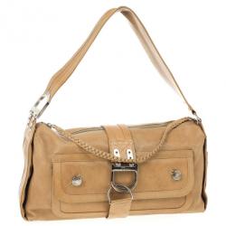 Pre Owned Dior Beige Leather Flight Large East/West Bag