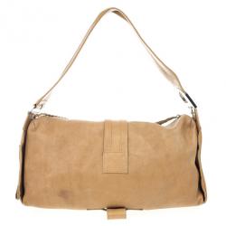 Pre Owned Dior Beige Leather Flight Large East/West Bag