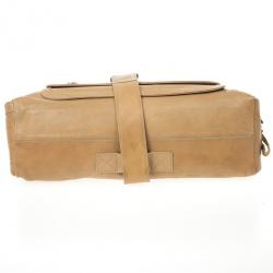 Pre Owned Dior Beige Leather Flight Large East/West Bag