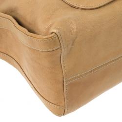 Pre Owned Dior Beige Leather Flight Large East/West Bag