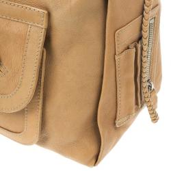 Pre Owned Dior Beige Leather Flight Large East/West Bag