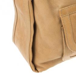 Pre Owned Dior Beige Leather Flight Large East/West Bag