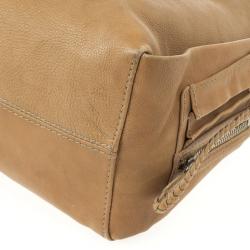 Pre Owned Dior Beige Leather Flight Large East/West Bag