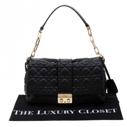 Pre Owned حقيبة ديور نيولوك جلد كاناج أسود بقلاب