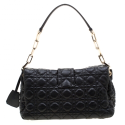 Pre Owned حقيبة ديور نيولوك جلد كاناج أسود بقلاب