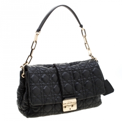 Pre Owned حقيبة ديور نيولوك جلد كاناج أسود بقلاب