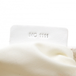 Pre Owned حقيبة كلتش ديور بانرا كانفاس مقوى كاناج بيضاء