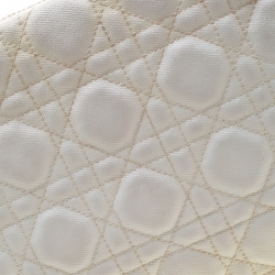 Pre Owned حقيبة كلتش ديور بانرا كانفاس مقوى كاناج بيضاء