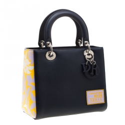 Pre Owned حقيبة ديور ليدي ديور جلد طباعة زهور متوسطة