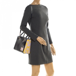 Pre Owned حقيبة ديور ليدي ديور جلد طباعة زهور متوسطة