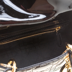 Pre Owned Dior Black Patent Leather Mini Lady Dior Top Handle Bag