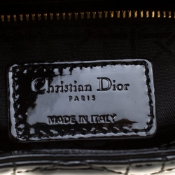 Pre Owned Dior Black Patent Leather Mini Lady Dior Top Handle Bag