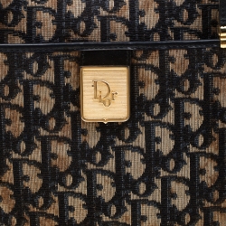 Pre Owned حقيبة ديور كانفاس أوبليك زرقاء/ سوداء